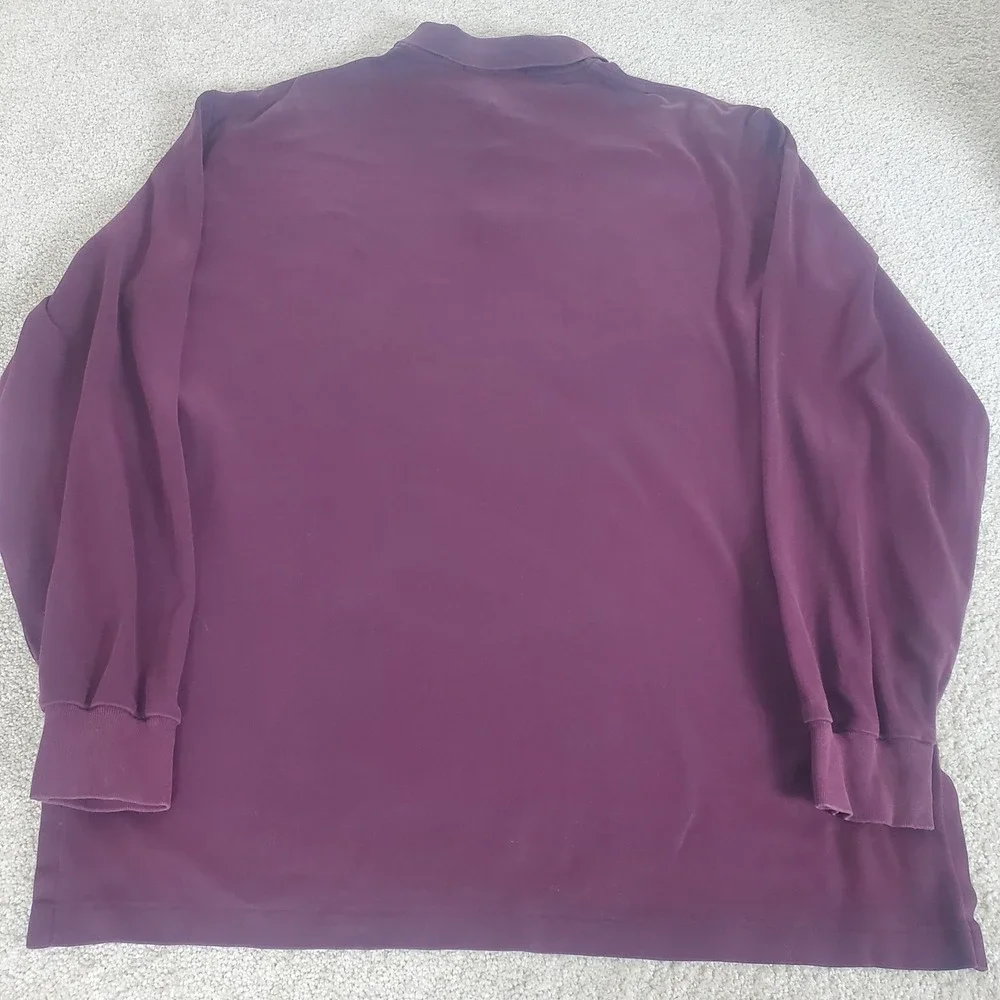 Polo Ralph Lauren Men's Knit Pullover SZ L Burgundy 1/4 Zip Long Sleeve SEE COND